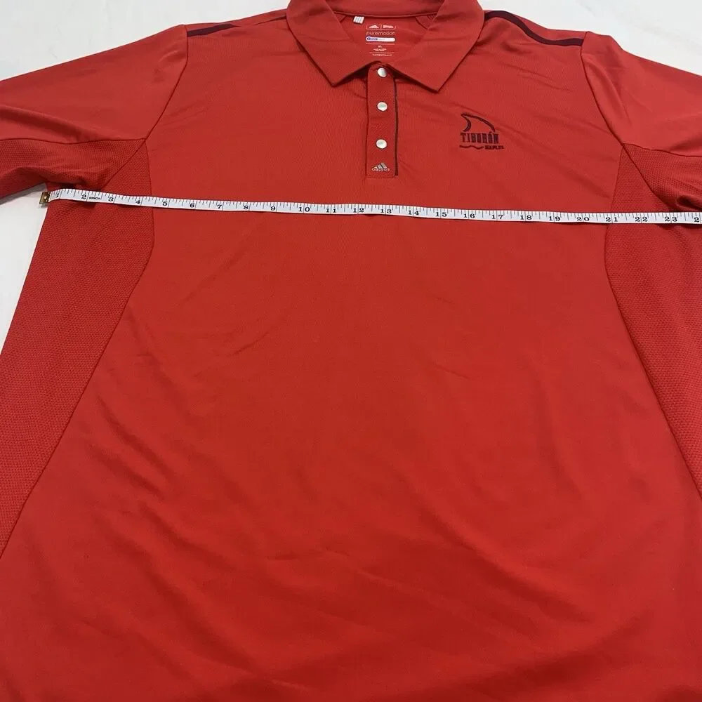 Adidas Golf Polo XL Mens Red Custom Tiburon Naples Logo Performance